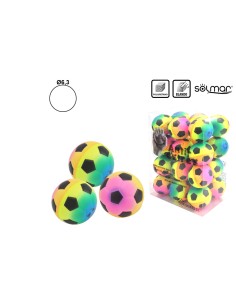 PELOTA ANTIESTRES FUTBOL NEON Ø63 Expositor 24