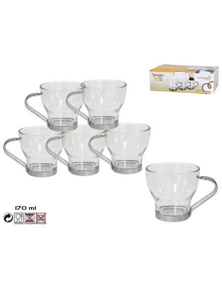 VASO 170ML 6UND TAZAS CRISTAL TE CRISTAL