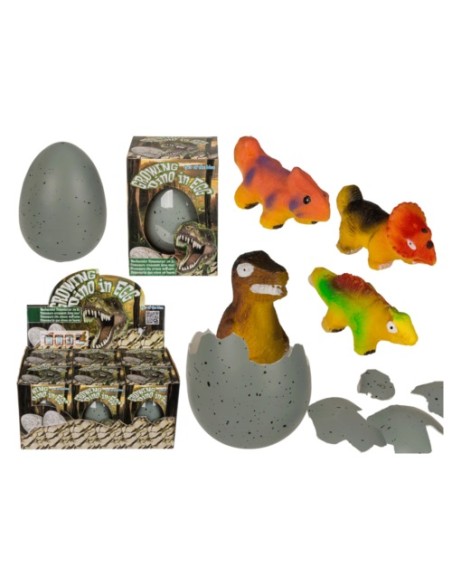 DINOSAURIO QUE CRECE EN HUEVO, APROX. 11 CM, 4 DISEÑOS SURT.