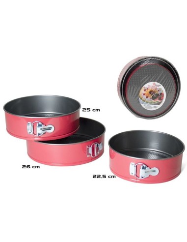 MOLDES 22.5/25/26CM 3UND  DESMONTABLE