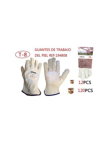 GUANTES T8 PIEL VACUNO