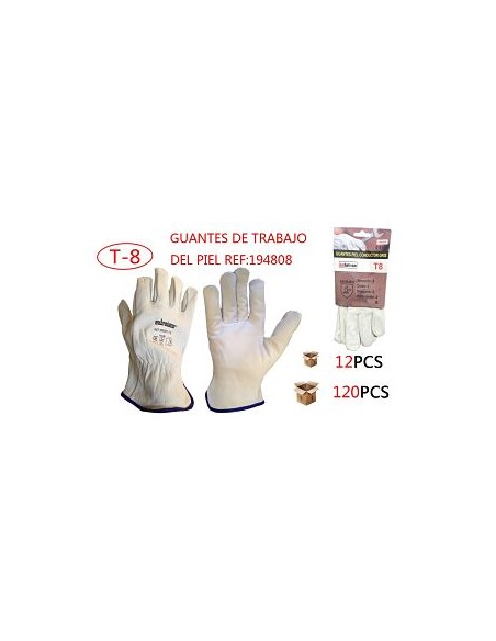 GUANTES T8 PIEL VACUNO