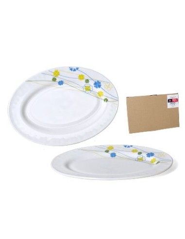 PLATO 30CM FUENTE OVAL DECORADA CRISTAL