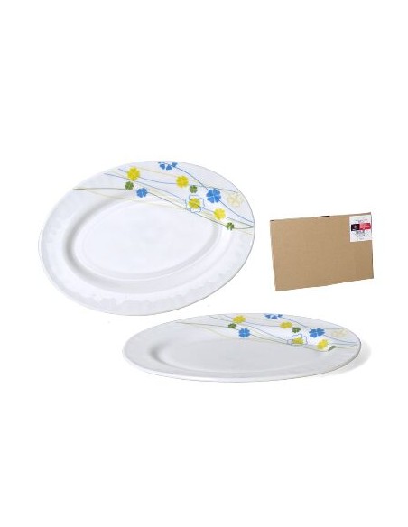 PLATO 30CM FUENTE OVAL DECORADA CRISTAL