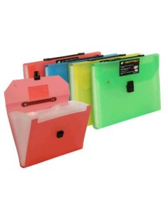 CARPETA CLASIFICADORA MALETIN 12 B TRANS NEON
