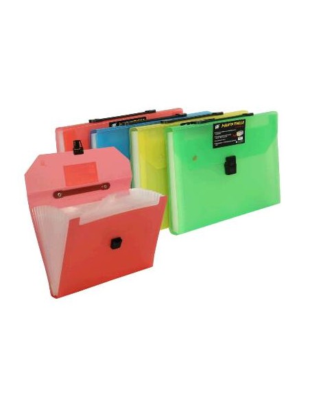 CARPETA CLASIFICADORA MALETIN 12 B TRANS NEON