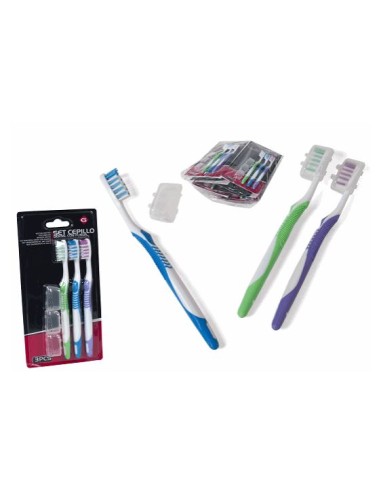 SET CEPILLO DENTAL CON FUNDA X3
