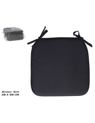 COJIN SILLA LUKA NEGRO 39X39X3 CM