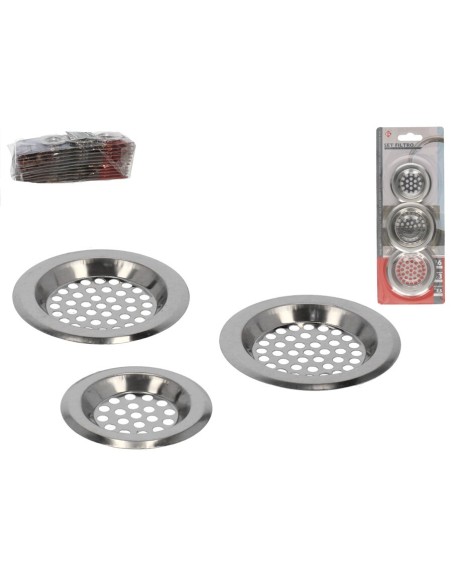 SET FILTRO DESAGÜE X3 - ACERO INOX