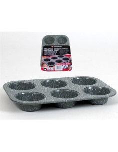 MOLDE 26.5X18X3CM 6 MAGDALENAS MARMOL LINE