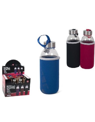 BOTELLA CRISTAL 300 ML. C/FUNDA SURTIDA