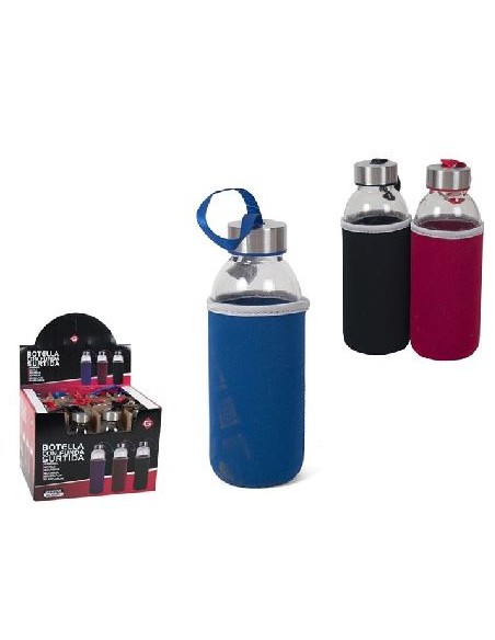 BOTELLA CRISTAL 300 ML. C/FUNDA SURTIDA
