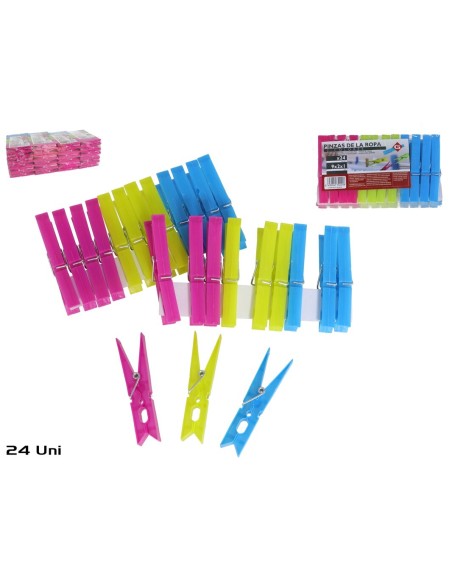 PINZAS DE LA ROPA X24 - 9,5X2X1,2CM