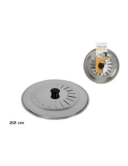 TAPA 22CM OLLA ADAM  ACERO INOX