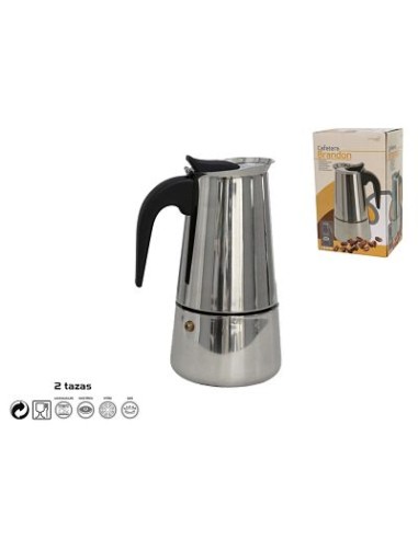 CAFETERA 2 TAZAS BRANDON ACERO