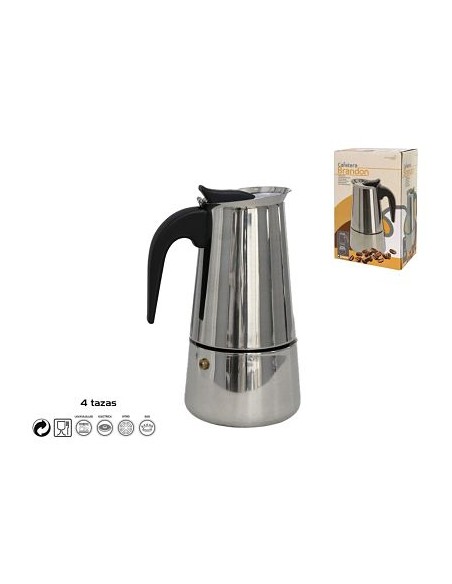 CAFETERA BRANDON 4 TAZAS ACERO