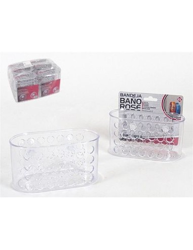 BANDEJA BAÑO C/VENTOSAS ROSE 16X8X8CM