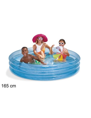 PISCINA HINCHABLE 3 ANILLOS AZUL 165 CM