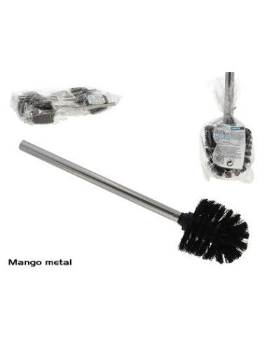 ESCOBILLA WC M/ACERO NEGRO 34.5X7.5CM