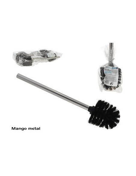 ESCOBILLA WC M/ACERO NEGRO 34.5X7.5CM