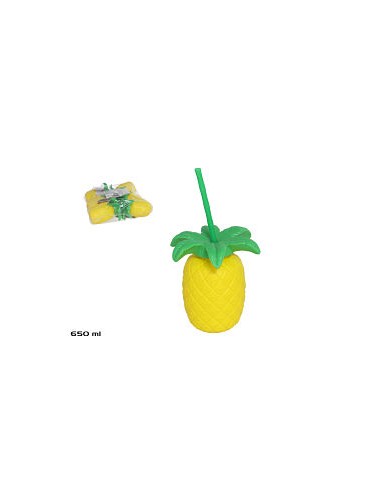 VASO PIÑA 650ML C/ CAÑITA