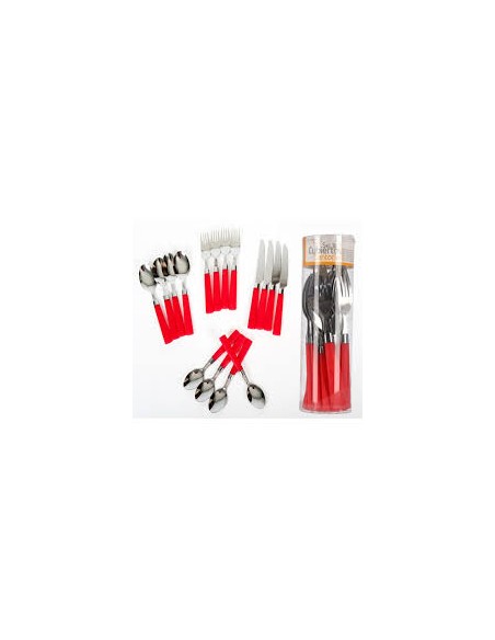 CUBIERTOS 16UND ROJO SANTORINI