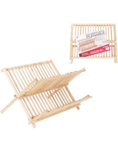 ESCURREPLATOS 43X37X29CM PLEGABLE MADERA