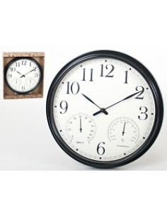 RELOJ 33CM METEOROLOGICO BLACK