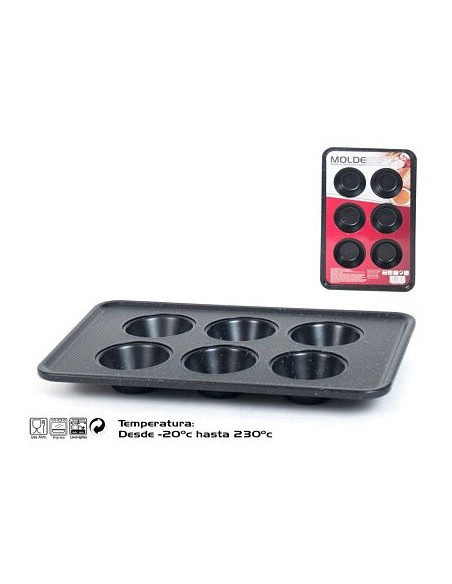 MOLDE 0.8MM PARA 6 MAGDALENAS