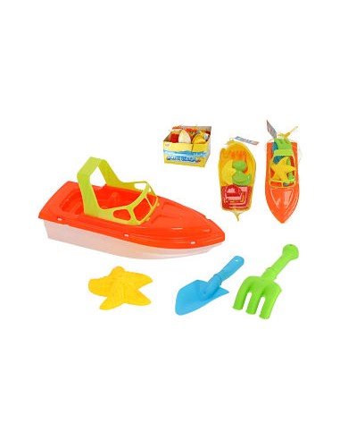 CONJUNTO DE PLAYA BARCO 4PZS 37X33X25CM