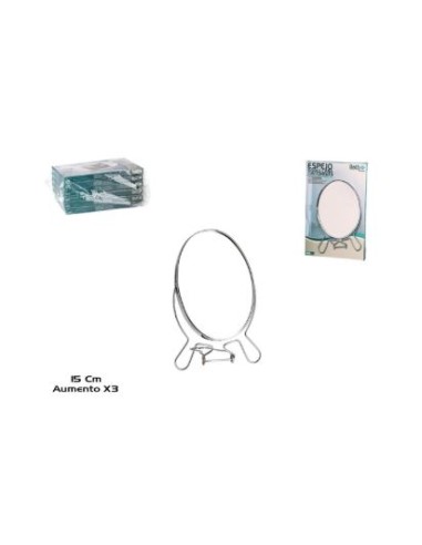 ESPEJO DOBLE CARA OVAL 3X 15CM