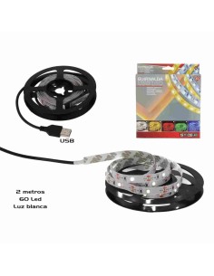 GUIRNALDA USB 2M 60 LED BLANCA