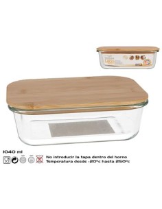 FIAMBRERA 1.04L BOROSIL/BAMBU LACIO RECT