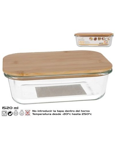 FIAMBRERA 1.5L BOROSIL/BAMBU LACIO RECT