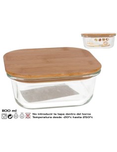 FIAMBRERA 1.1L BOROSIL/BAMBU LACIO RECT