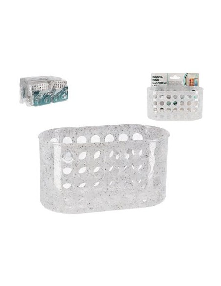 BANDEJA BAÑO C/VENTOSAS GRACE 16X8X8CM
