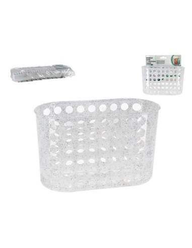 BANDEJA BAÑO C/VENTOSAS GRACE 19X9X12CM
