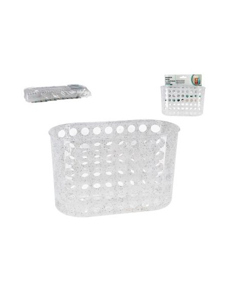 BANDEJA BAÑO C/VENTOSAS GRACE 19X9X12CM