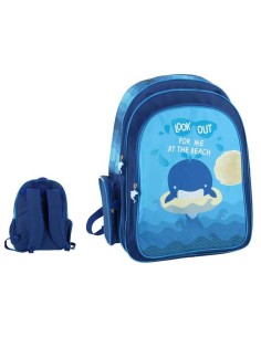 MOCHILA AZUL BALLENA 44.5X33X13 CM