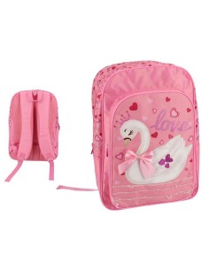 MOCHILA ROSA CISNE 43X30X15 CM