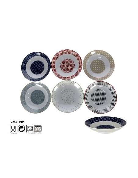 PLATO 20CM HONDO ROMA 6 SURT.