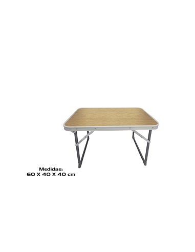 MESA CAMPING HIERRO 60X40X40CM MARRÓN