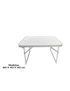 MESA CAMPING HIERRO 60X40X40CM BLANCO