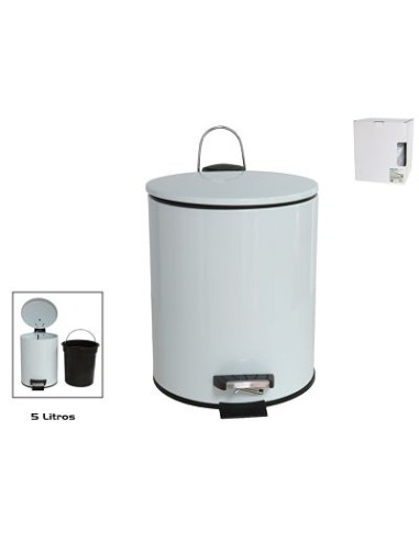 PAPELERA BAÑO 5L METAL C/ PEDAL -AZUL