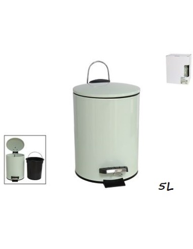 PAPELERA BAÑO 5L METAL C/ PEDAL -VERDE