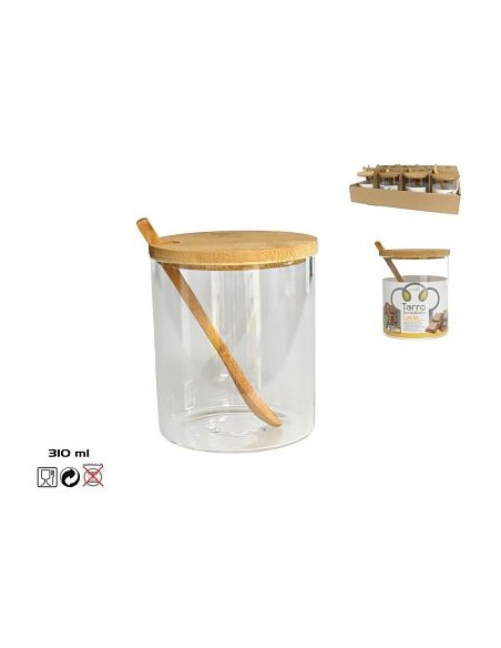 TARRO 310ML BOROSILICATO T/BAMBU LACIO
