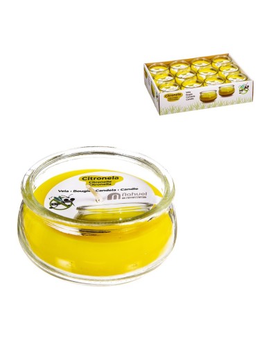 VELAS TARRO BAJO CRISTAL CITRONELA