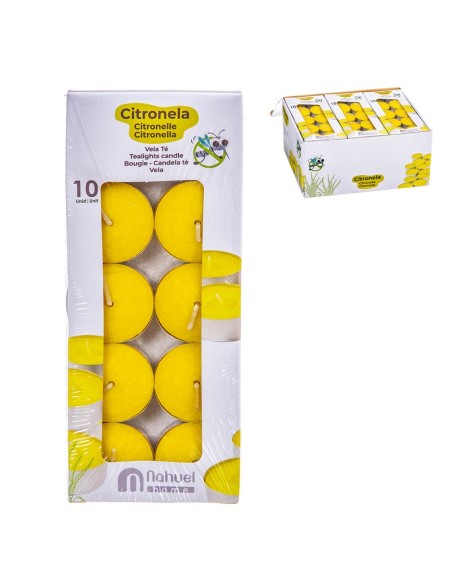 SET 10  VELAS TEA LIGHT CITRONELA