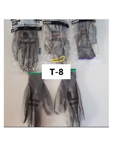 GUANTE T8 POLI GRIS