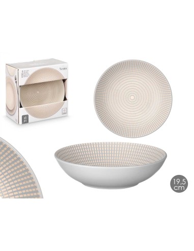 PLATO HONDO 20,5 CM GRABADO GRIS